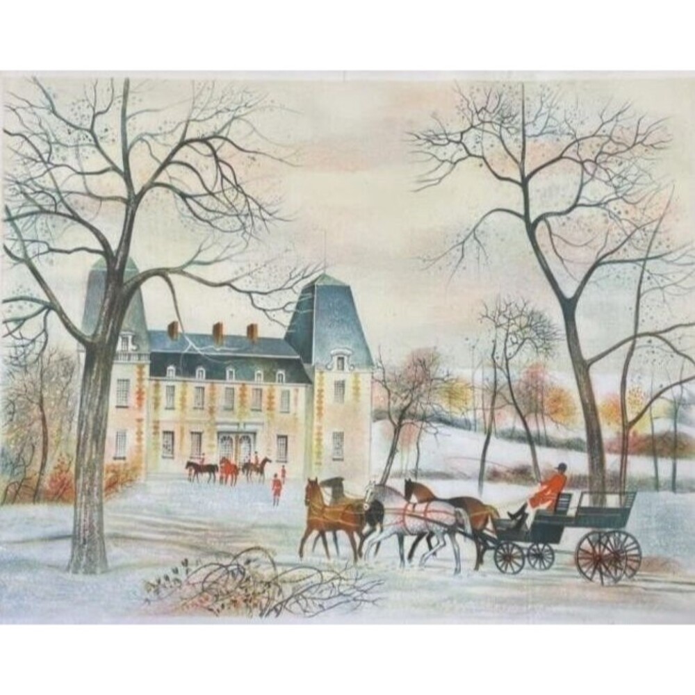 French Vintage Limited Edition Lithograph #35 |  Michel Delacroix Chateau - Picture 4 of 10